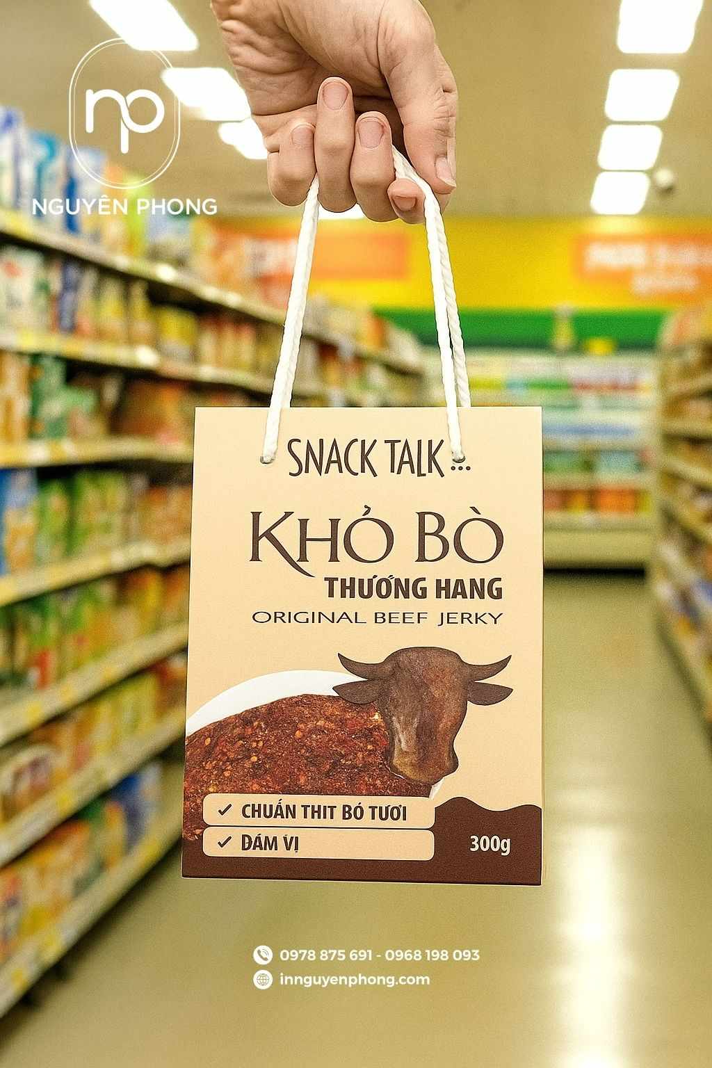 Mẫu túi giấy đựng thịt sấy thiết kế đẹp